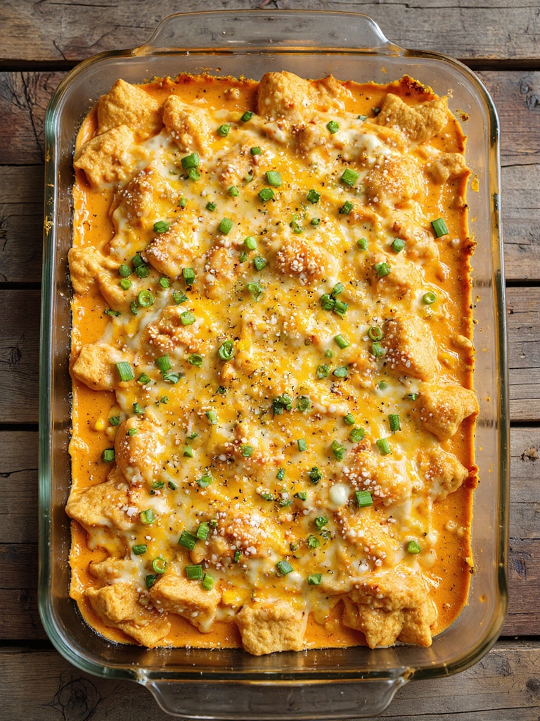 buffalo creamy cheesy chicken casserole