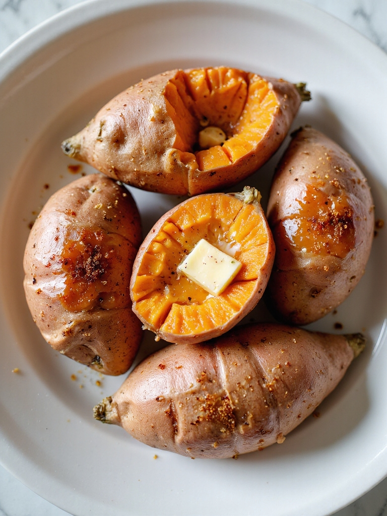 buttery slow cooked sweet potatoes