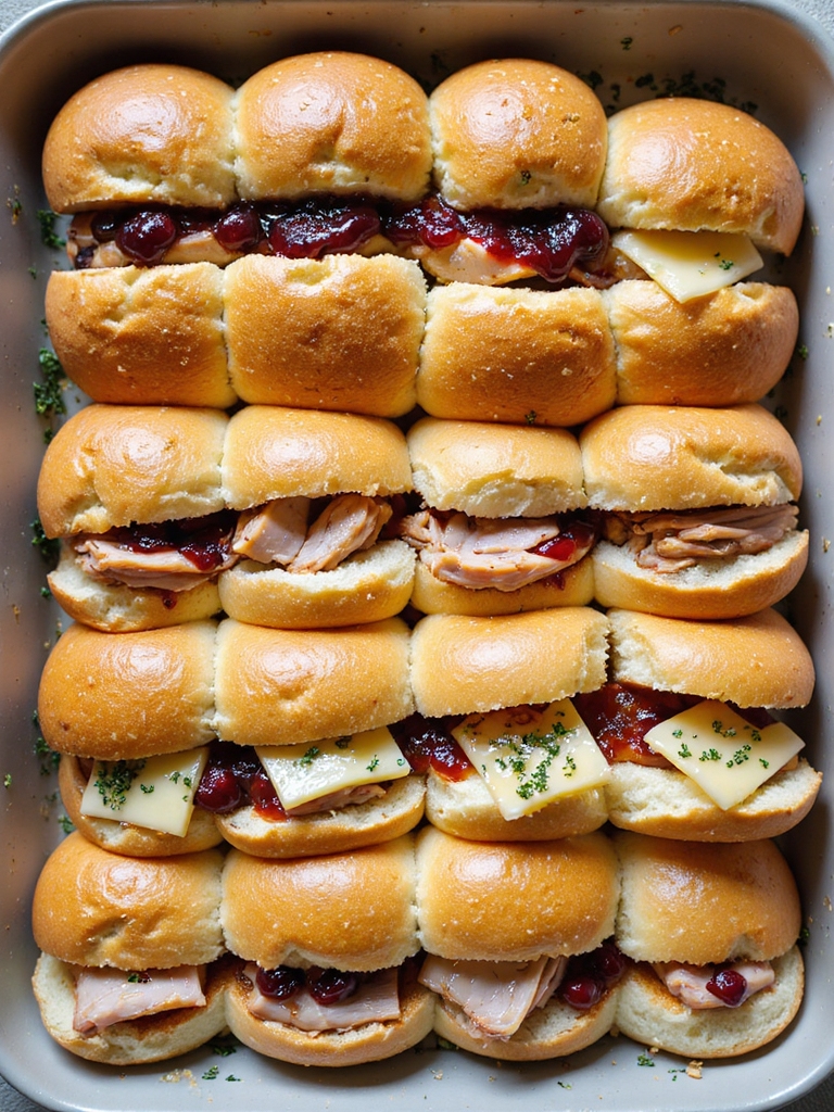 buttery turkey cranberry slider bake