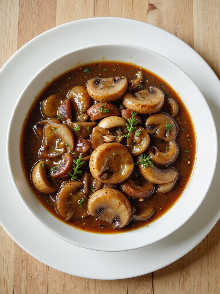 caramelized onions mushroom gravy