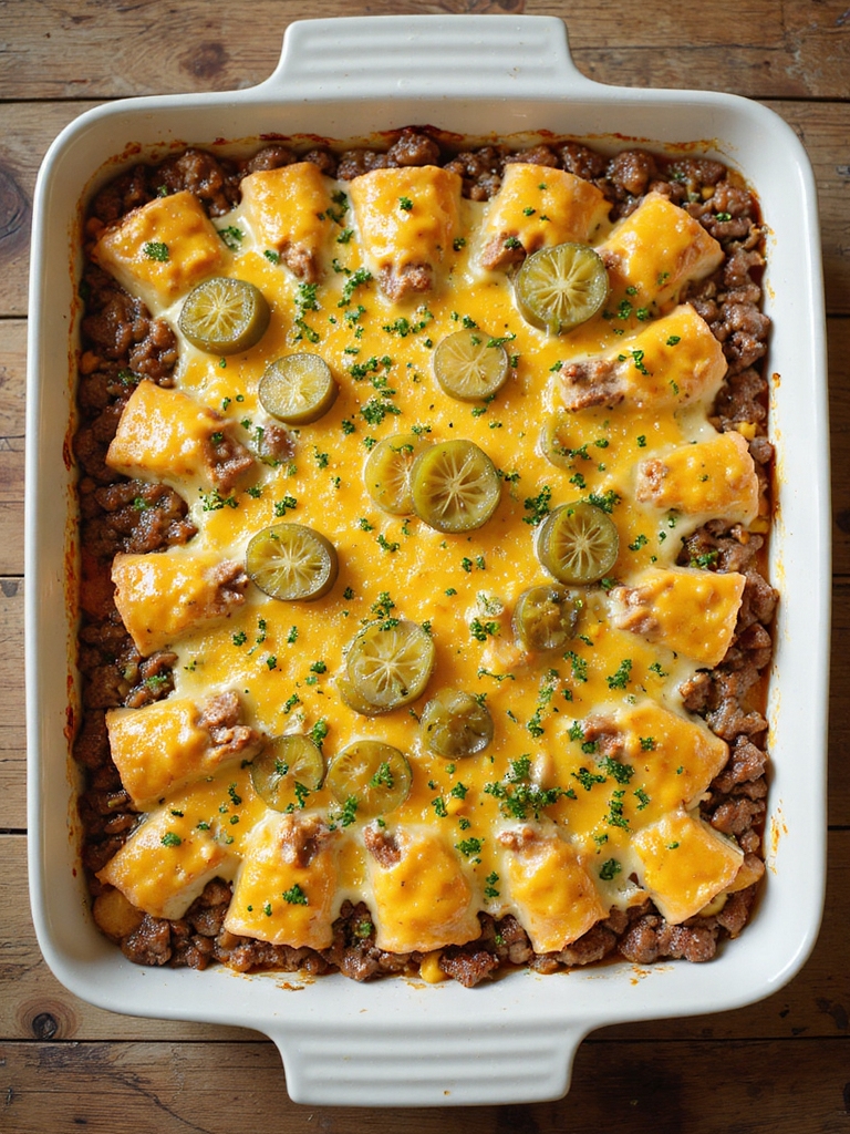cauliflower based keto cheeseburger casserole