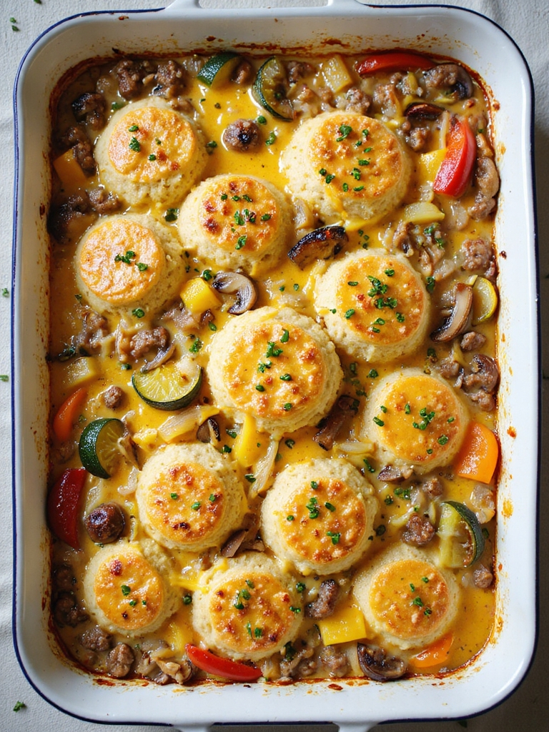 cheddar biscuit savory casserole
