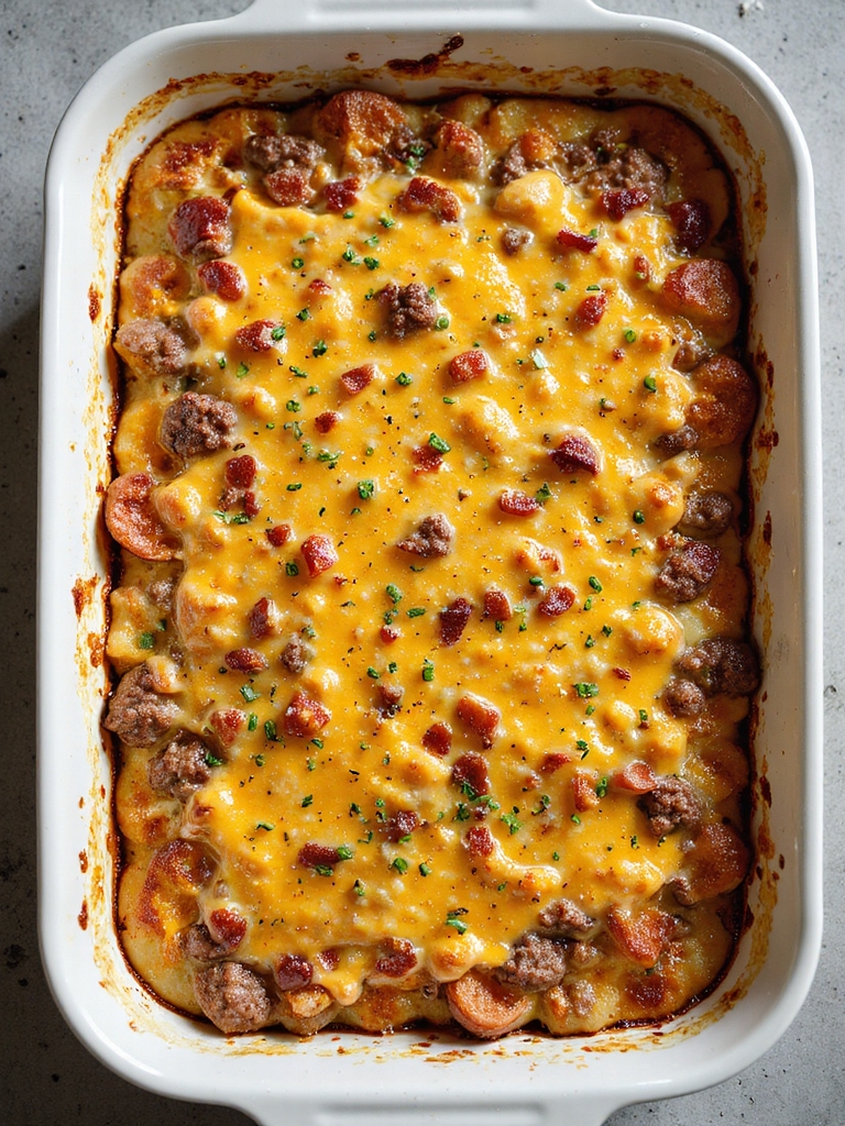 cheesy bacon beef potato hotdish