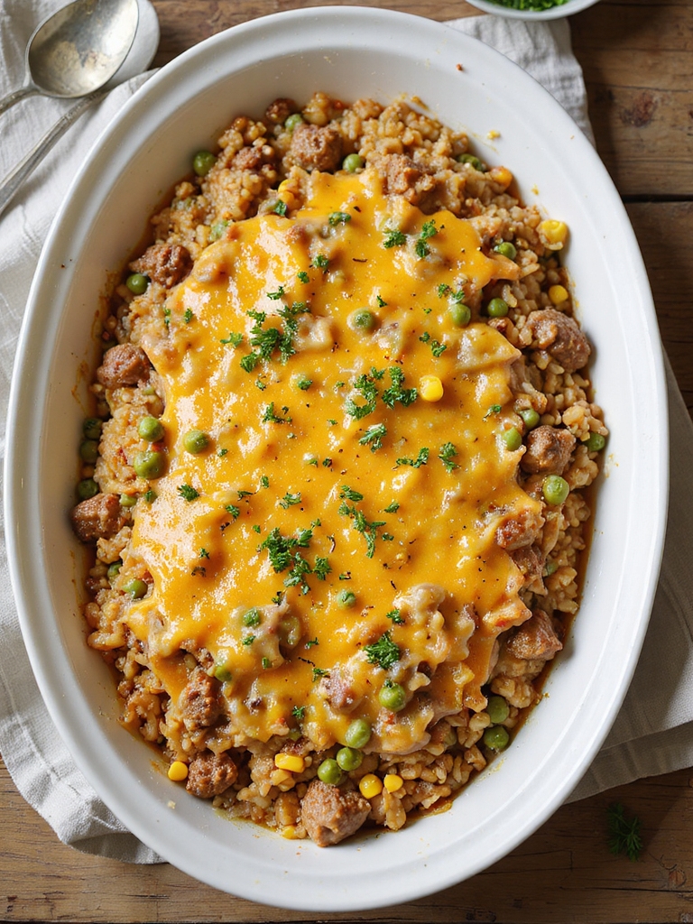 cheesy beef and rice casserole