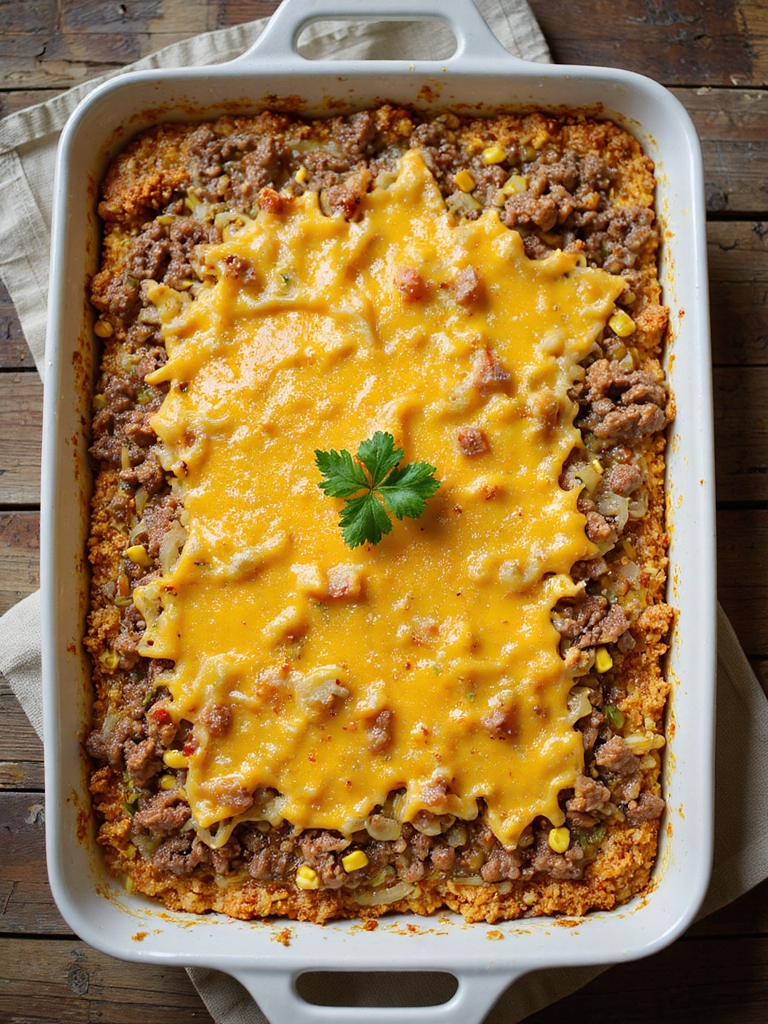 cheesy beef hashbrown casserole