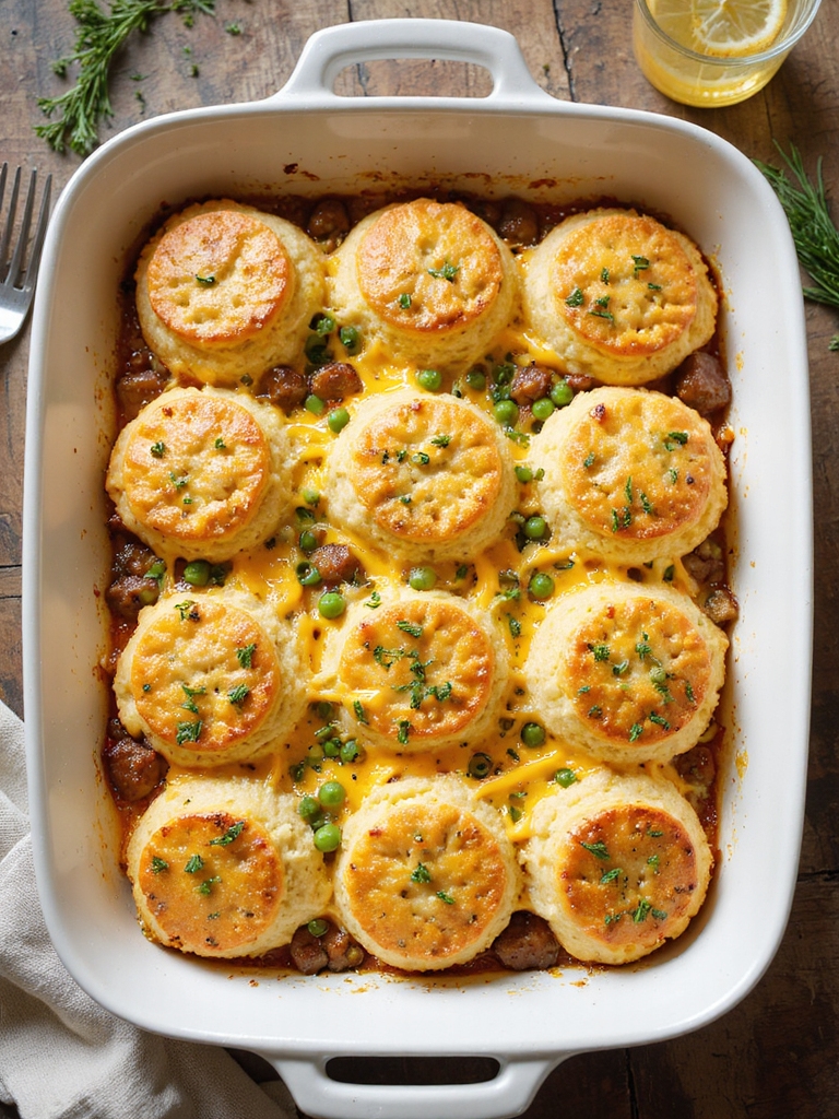 cheesy biscuit casserole with custard