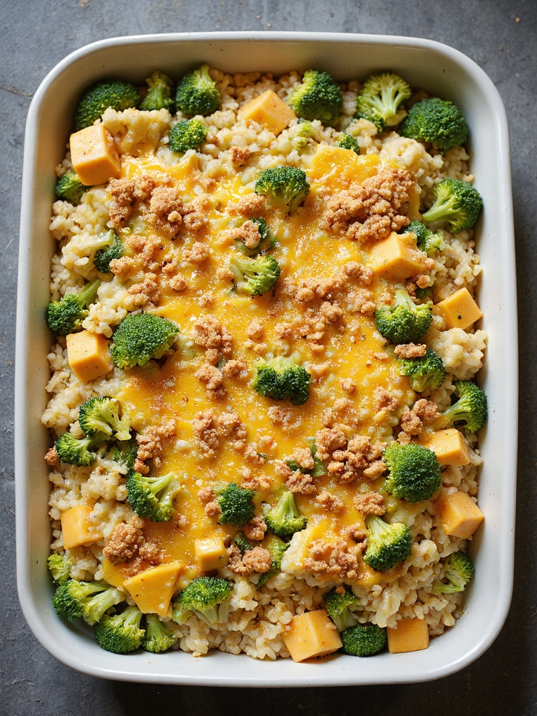 cheesy broccoli rice bake
