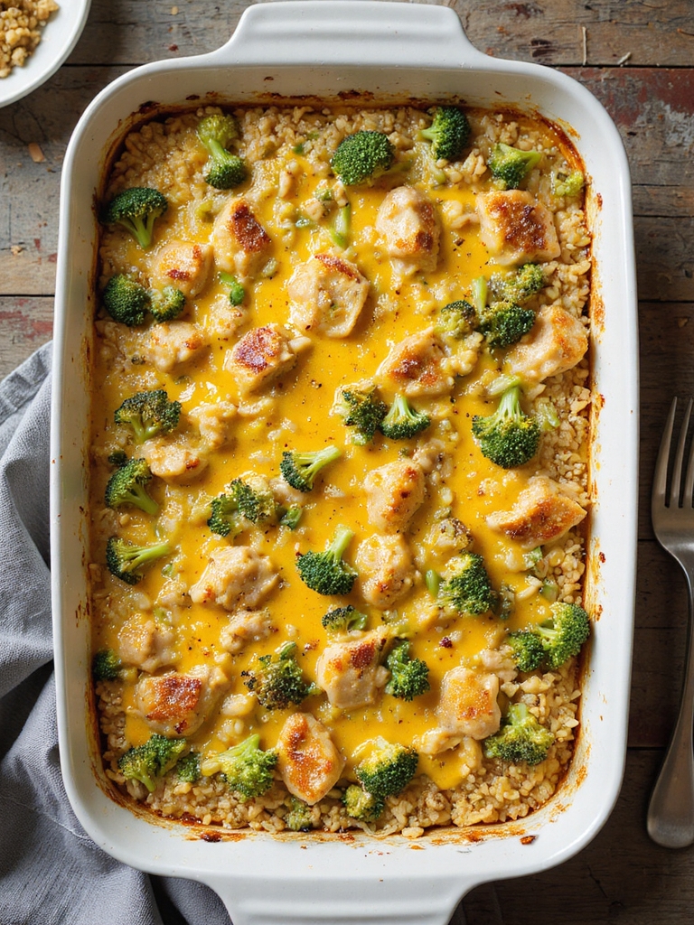 cheesy broccoli wild rice bake