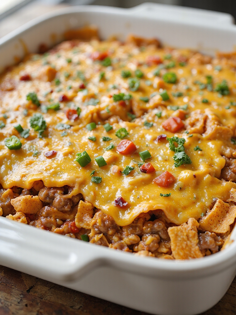 cheesy dorito hamburger casserole