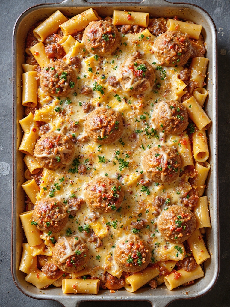 cheesy italian sausage rigatoni casserole