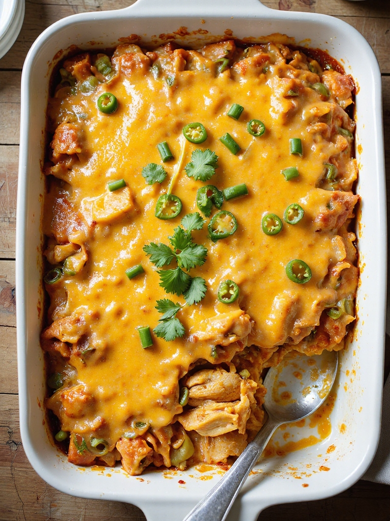 cheesy shredded chicken enchilada casserole