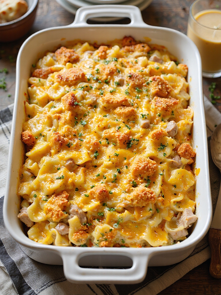 cheesy turkey noodle casserole