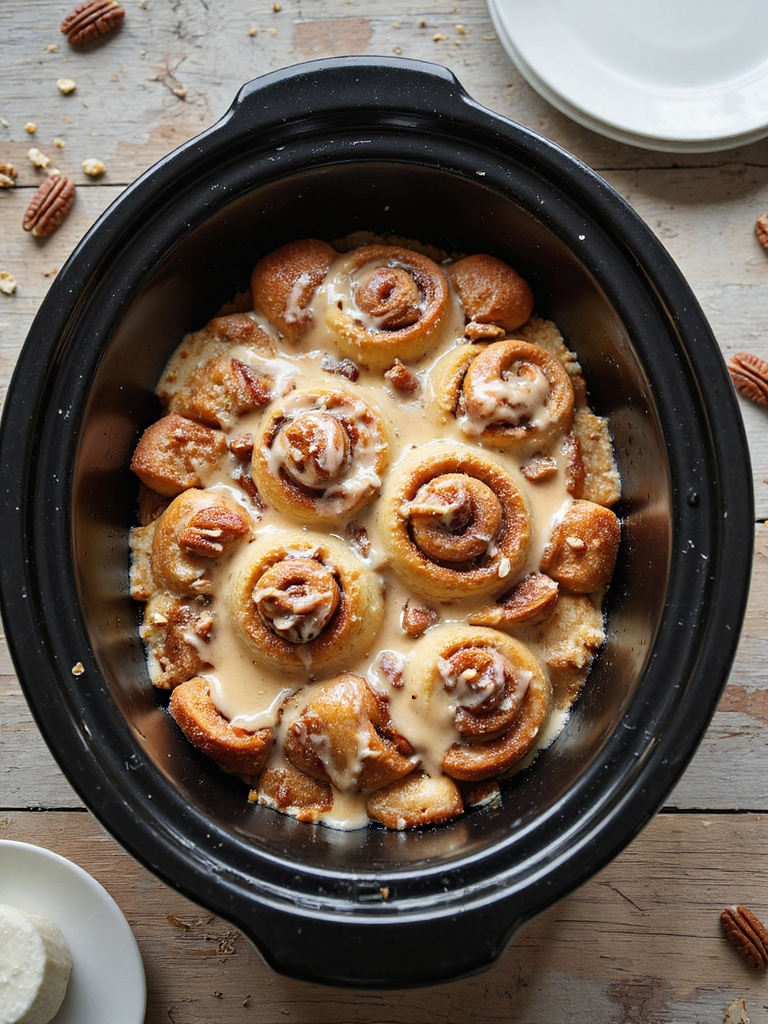 cinnamon roll slow cooker casserole