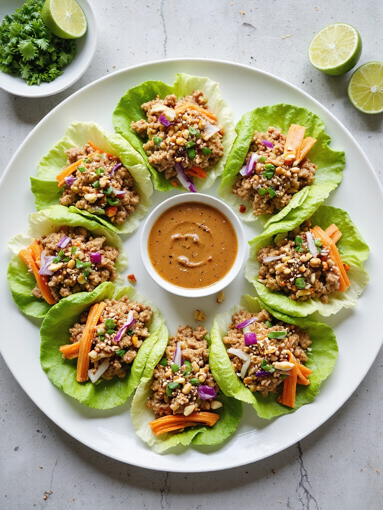 citrusy crunchy ground turkey wraps