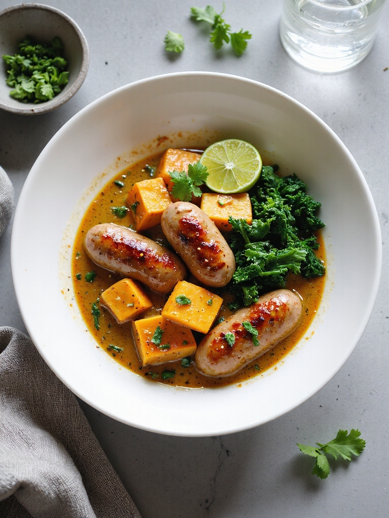 coconut curry sausage skillet