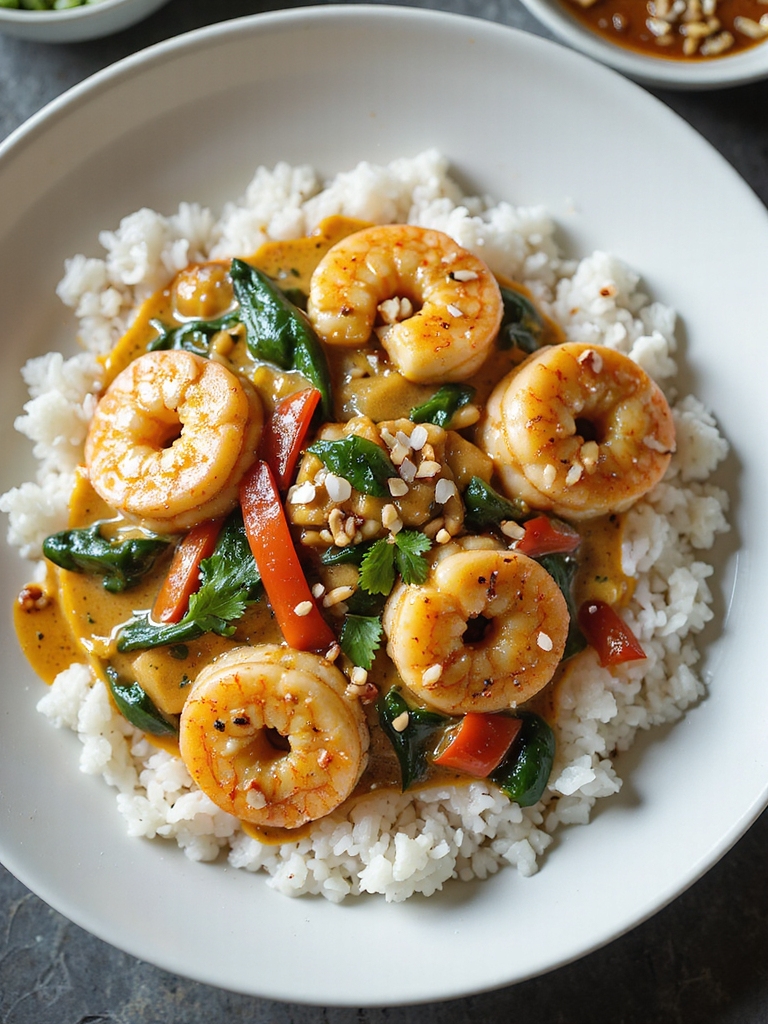 coconut curry shrimp jasmine rice