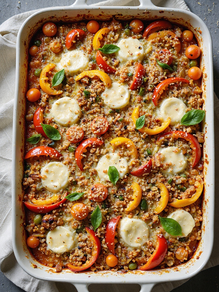 colorful roasted pepper casserole