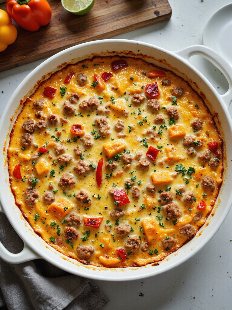 colorful tasty bell pepper casserole
