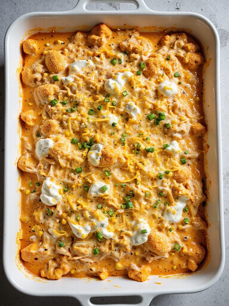 creamy buffalo chicken casserole