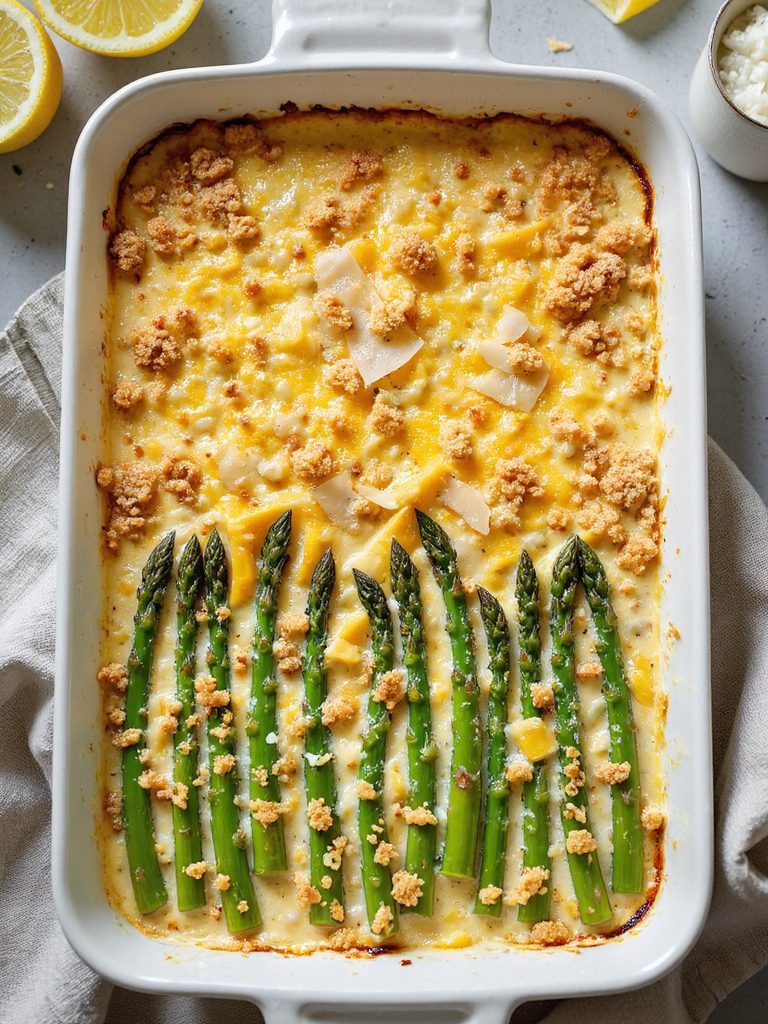creamy cheddar asparagus casserole