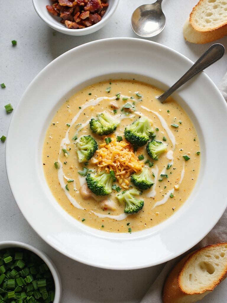 creamy cheddar broccoli soup