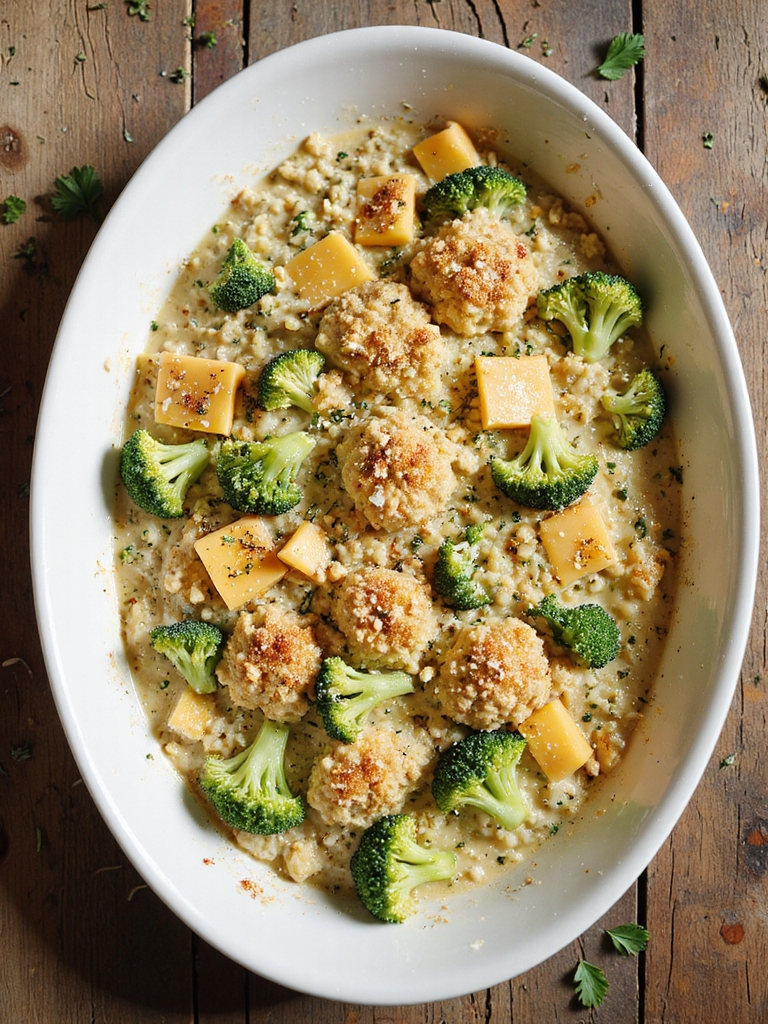 creamy cheesy broccoli rice casserole