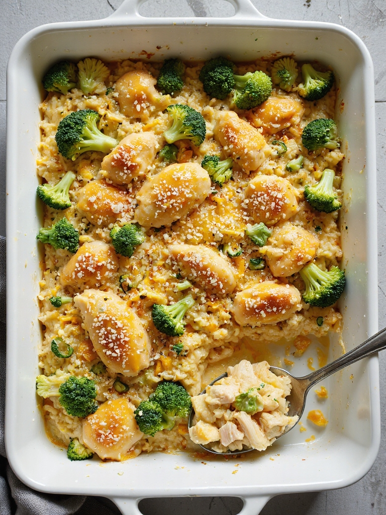 creamy cheesy chicken broccoli casserole