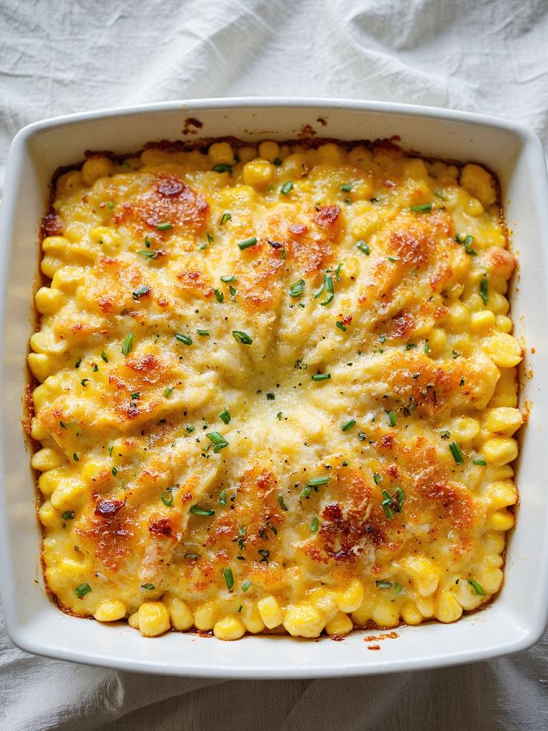creamy cheesy squash corn gratin