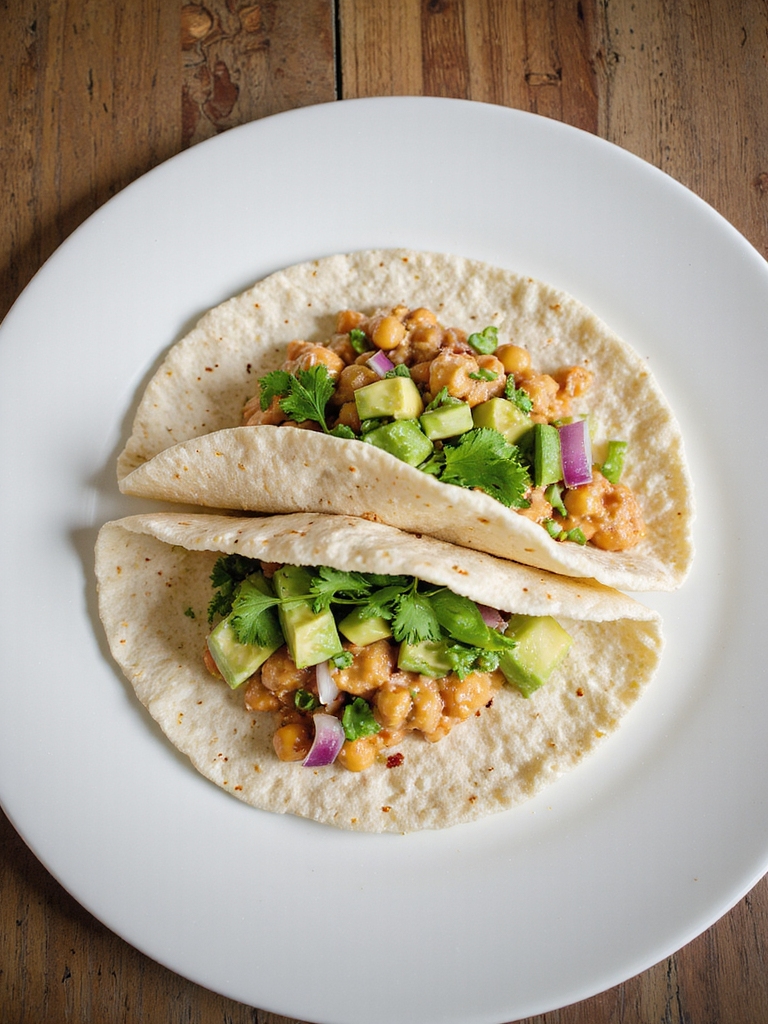 creamy chickpea avocado wraps