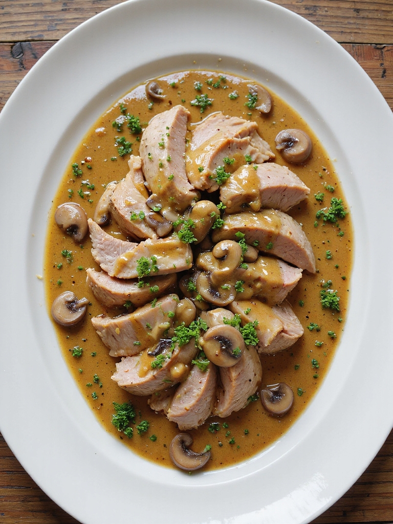 creamy dijon mushroom pork