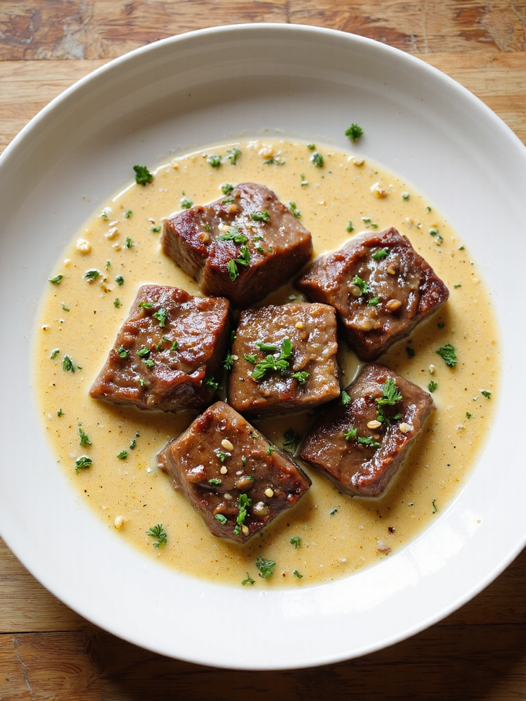 creamy dijon wine braised steak