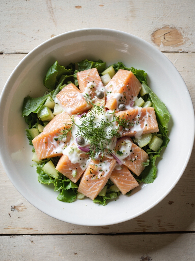 creamy dill leftover salmon salad