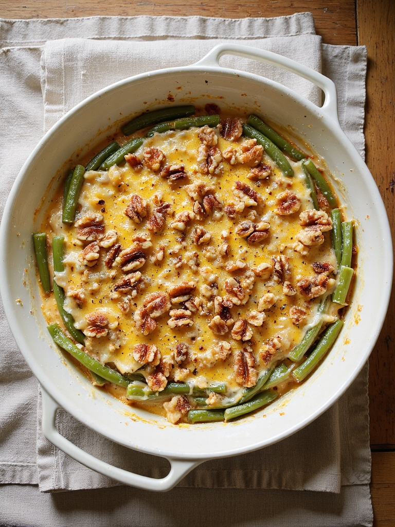 creamy gruy re walnut greenbeans