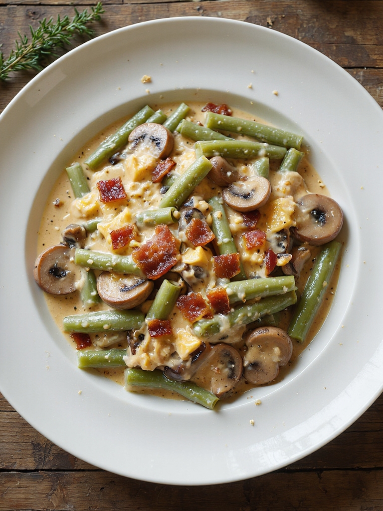 creamy low carb green bean casserole