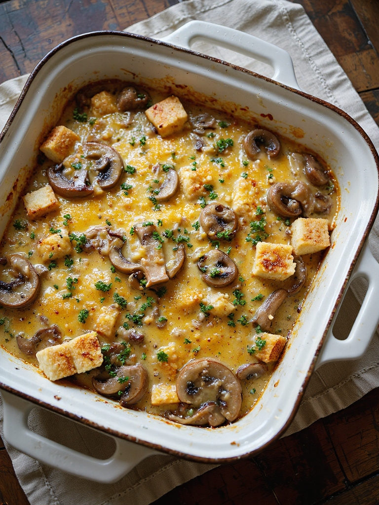 creamy mushroom beef casserole