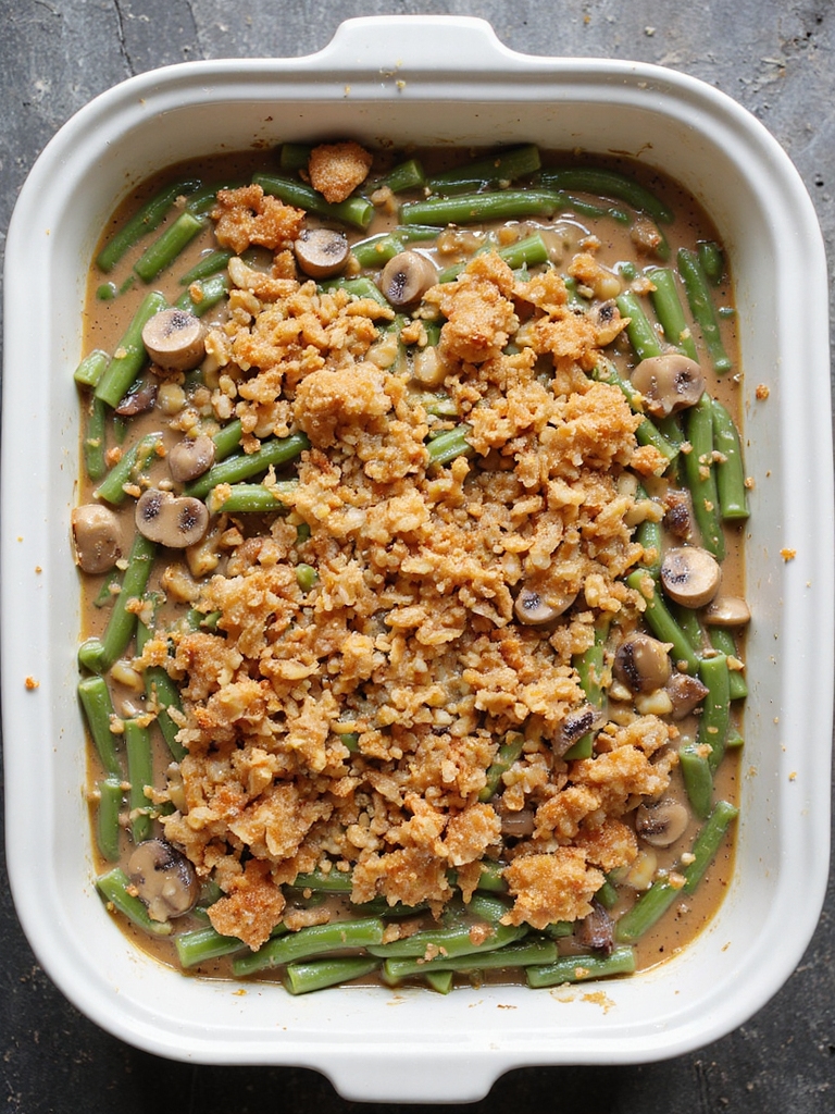 creamy mushroom green bean casserole