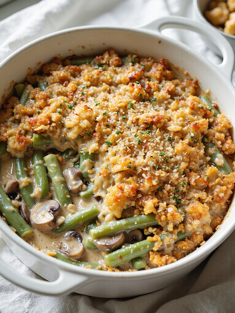 creamy mushroom green bean casserole