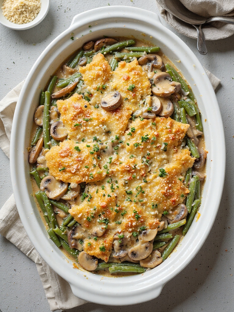 creamy mushroom herb greenbeans