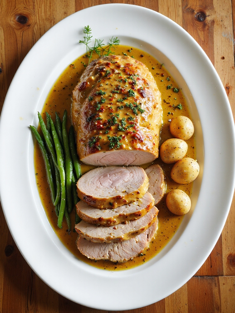 creamy mustard herb porkloin