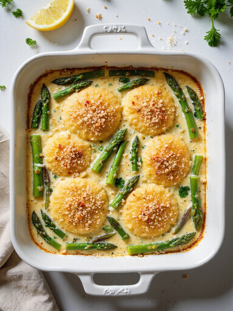 creamy parmesan panko asparagus