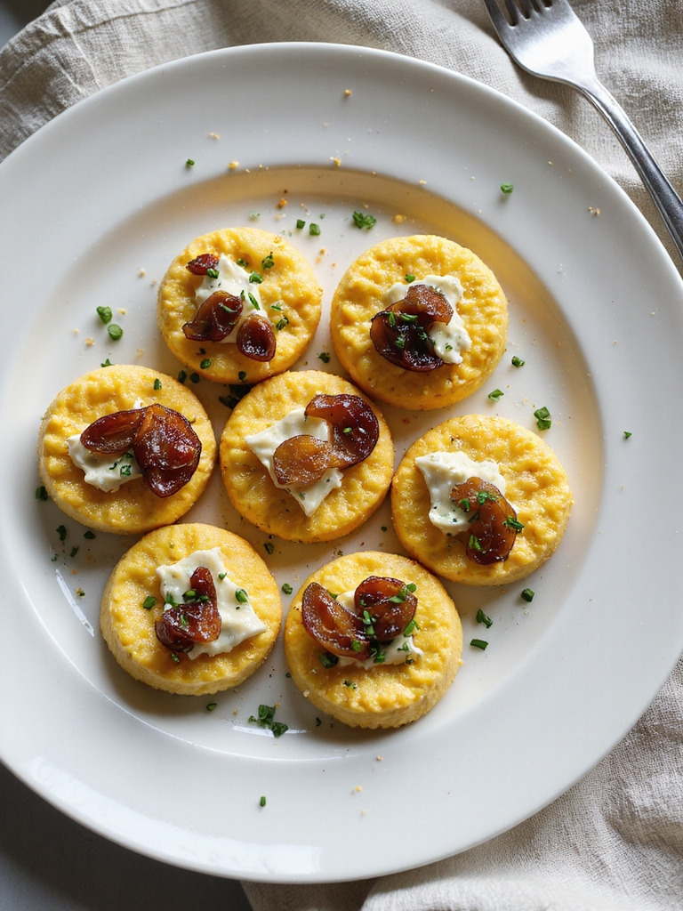 creamy polenta gorgonzola filled rounds
