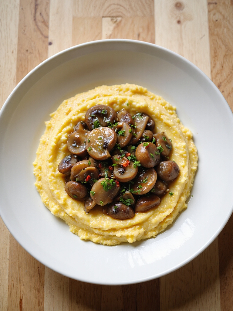 creamy polenta with mushroom rag