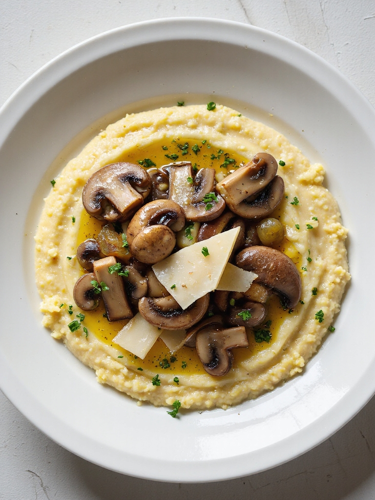 creamy polenta with mushrooms