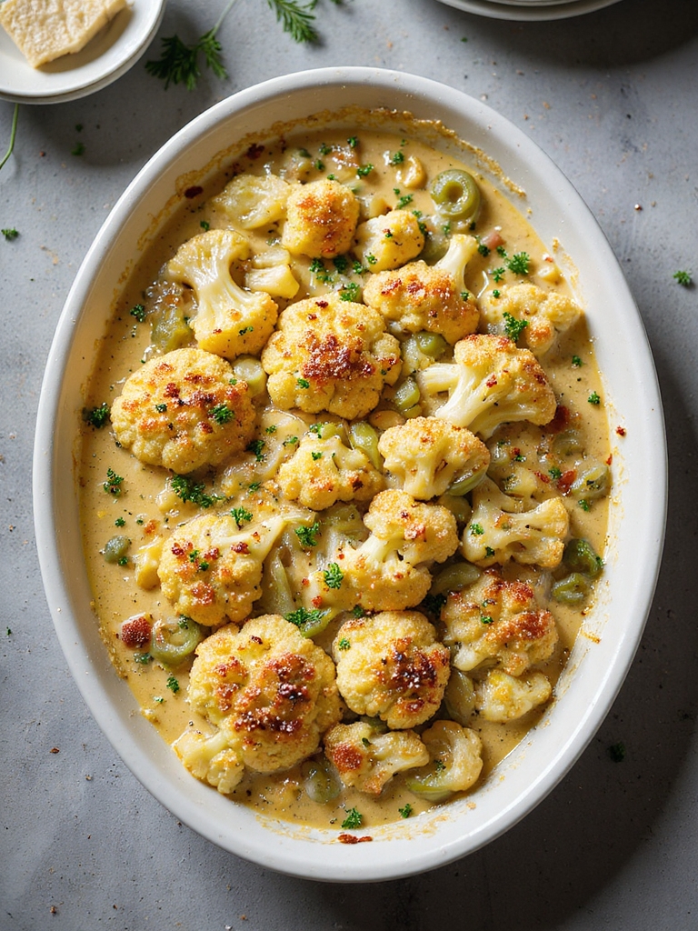 creamy roasted cauliflower gratin