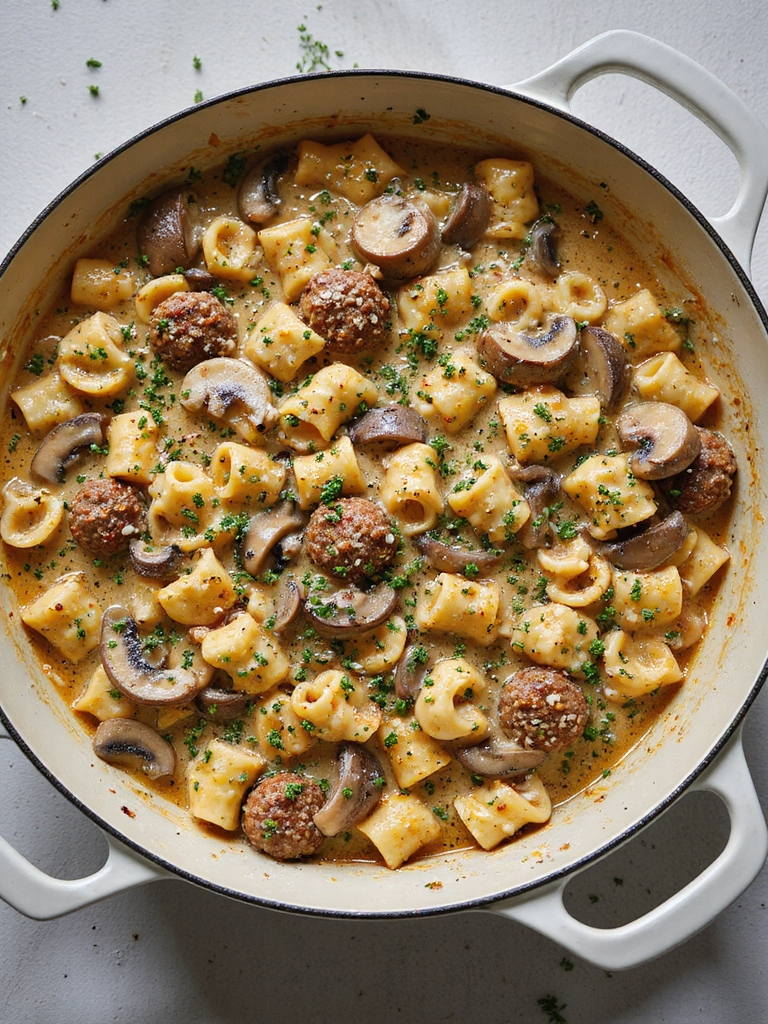 creamy sausage mushroom pasta