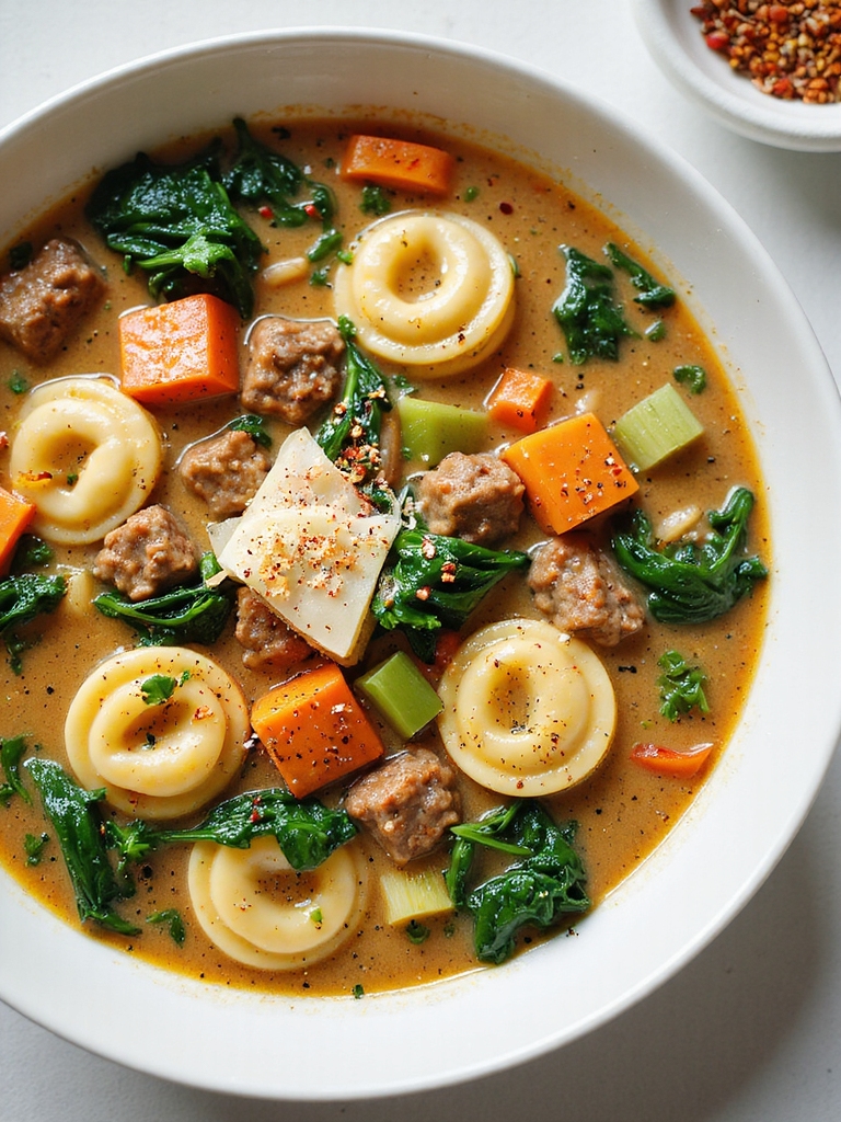 creamy sausage tortellini soup