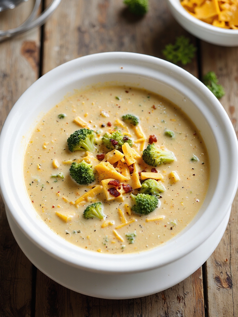 creamy slow cooked broccoli cheddar