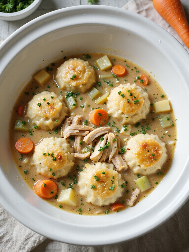 creamy slow cooker chicken dumplings