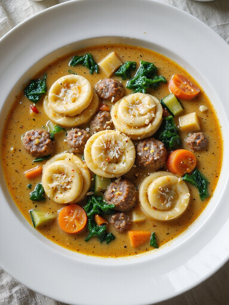 creamy slow cooker vegetable tortellini