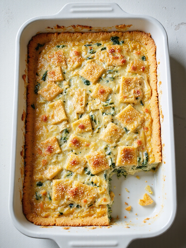 creamy spinach artichoke chicken casserole